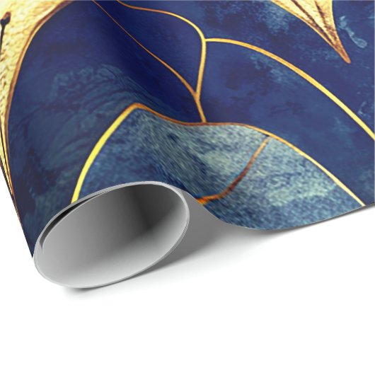 Deep Blue Art Deco Cadeaupapier (Rol Hoek)