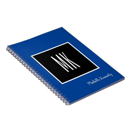 Deep Blue Black Monogramed Professional Notitieboek (Rechterzijde)