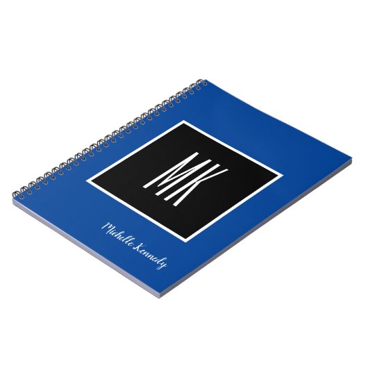 Deep Blue Black Monogramed Professional Notitieboek (Linkerzijde)