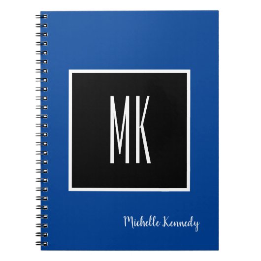 Deep Blue Black Monogramed Professional Notitieboek (Voorkant)