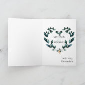 Deep Blue Bloemen Elegante herfst bruiloft Bedankkaart (Binnen)