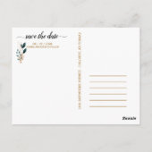 Deep Blue Bloemen Elegante herfst bruiloft Briefkaart (Achterkant)