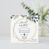 Deep Blue Bloemen Elegante herfst bruiloft Kaart (Staand voorkant)