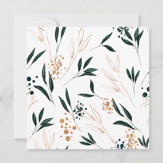 Deep Blue Bloemen Elegante herfst bruiloft Kaart (Achterkant)