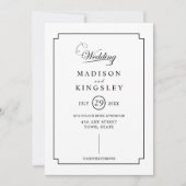 Deep Blue Bloemen Elegante herfst bruiloft Kaart (Voorkant)