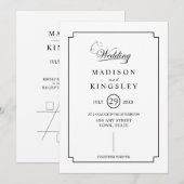 Deep Blue Bloemen Elegante herfst bruiloft Kaart (Voorkant / Achterkant)