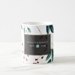 Deep Blue Bloemen Elegante herfst bruiloft Koffiemok