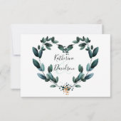 Deep Blue Bloemen Elegante herfst bruiloft RSVP Kaartje (Achterkant)