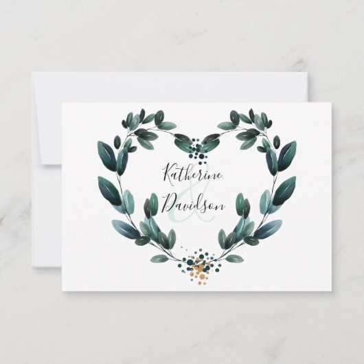 Deep Blue Bloemen Elegante herfst bruiloft RSVP Kaartje (Achterkant)