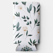 Deep Blue Bloemen Elegante herfst bruiloft Seltzer Blikjeskoeler (Achterkant)