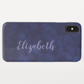 Deep Blue Bokeh Hoesje-Mate iPhone XS Max Hoesje (Achterkant (horizontaal))