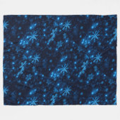 Deep Blue & Bright Sneeuwvlokken Fleece Deken, (Voorkant (Horizontaal))