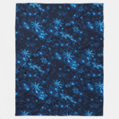 Deep Blue & Bright Sneeuwvlokken Fleece Deken, Deken (Voorkant)