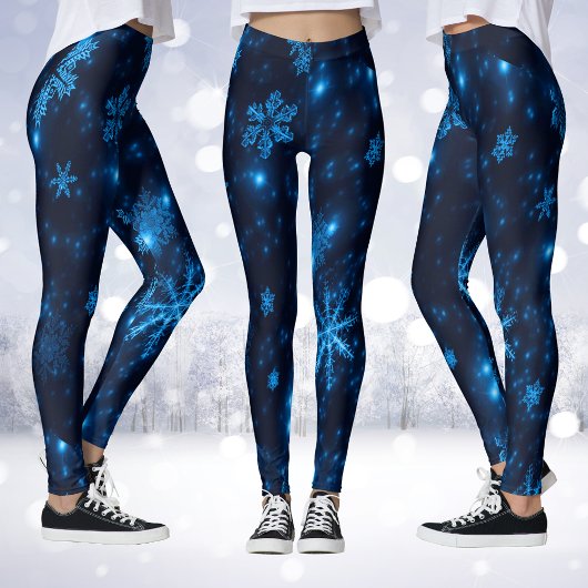 Deep Blue & Bright Sneeuwvlokken Leggings