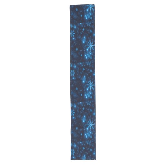 Deep Blue & Bright Sneeuwvlokken Tafelloper (Voorkant)