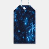 Deep Blue & Bright Snowflakes Gift Label Cadeaulabel (Voorkant)