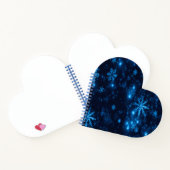 Deep Blue & Bright Snowflakes Heart Notitieboek (Binnen)