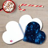 Deep Blue & Bright Snowflakes Heart Notitieboek