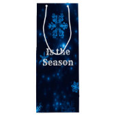 Deep Blue & Bright Snowflakes maken het nu fijn ta Wijn Cadeautas (Achterkant)