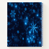 Deep Blue & Bright Snowflakes Notitieboek (Achterkant)