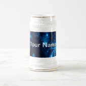 Deep Blue & Bright Snowflakes Stein Voeg Jouw naam Bierpul (Center)
