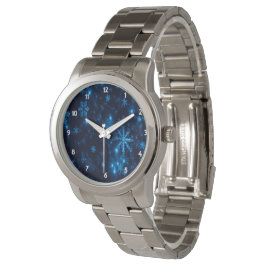 Deep Blue & Bright Snowflakes Unisex eWatch Watch Horloge