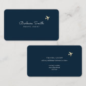 Deep-Blue Business Card for a Travel Agent  Visitekaartje (Voorkant / Achterkant)