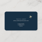 Deep-Blue Business Card for a Travel Agent  Visitekaartje (Achterkant)