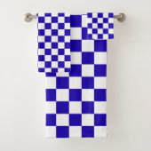 Deep blue checkered  bad handdoek (Insitu)