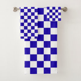 Deep blue checkered  bad handdoek