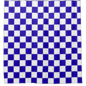 Deep blue checkered  douchegordijn (Voorkant)