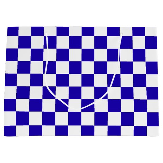 Deep blue checkered  groot cadeauzakje (Voorkant)