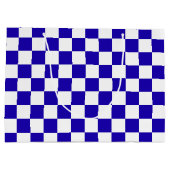 Deep blue checkered  groot cadeauzakje (Achterkant)