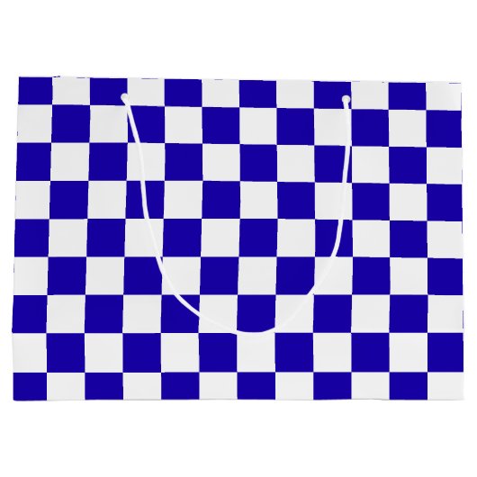 Deep blue checkered  groot cadeauzakje (Achterkant)