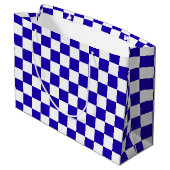 Deep blue checkered  groot cadeauzakje (Achterkant Gekanteld)