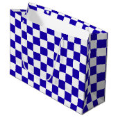 Deep blue checkered  groot cadeauzakje (Voorkant Gekanteld)