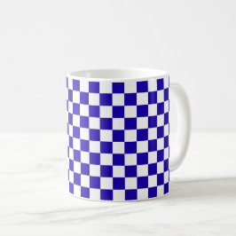 Deep blue checkered  koffiemok