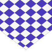 Deep blue checkered  korte tafelloper (Hoek)