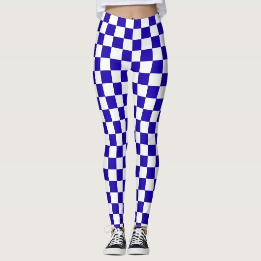 Deep blue checkered  leggings (Voorkant)