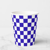Deep blue checkered  papieren bekers (Voorkant)