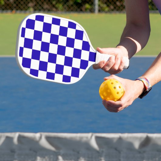 Deep blue checkered  pickleball paddle (Insitu)