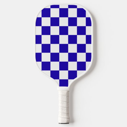 Deep blue checkered  pickleball paddle (Voorkant)