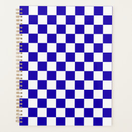 Deep blue checkered  planner