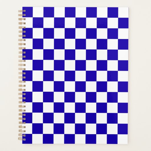 Deep blue checkered  planner (Voorkant)