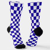 Deep blue checkered sokken (Gebogen)
