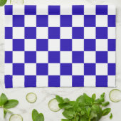 Deep blue checkered  theedoek (Gevouwen)