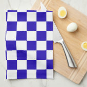 Deep blue checkered  theedoek (Quarter Fold)