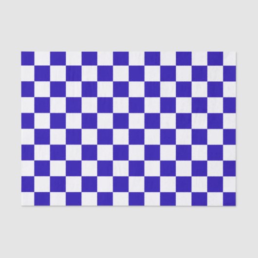 Deep blue checkered  tissuepapier (Voorkant)
