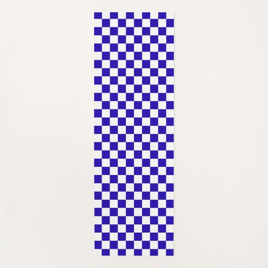 Deep blue checkered  yogamat (Voorkant)