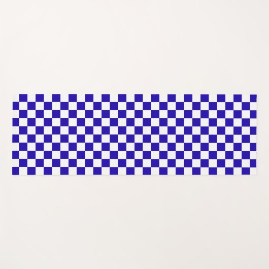 Deep blue checkered  yogamat (Voorkant (horizontaal))